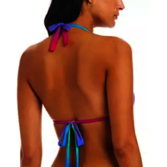 Bleu Rod Beattie Heat of The Moment Triangle Halter Top and Tie Sides Bottom - Picture 3 of 12